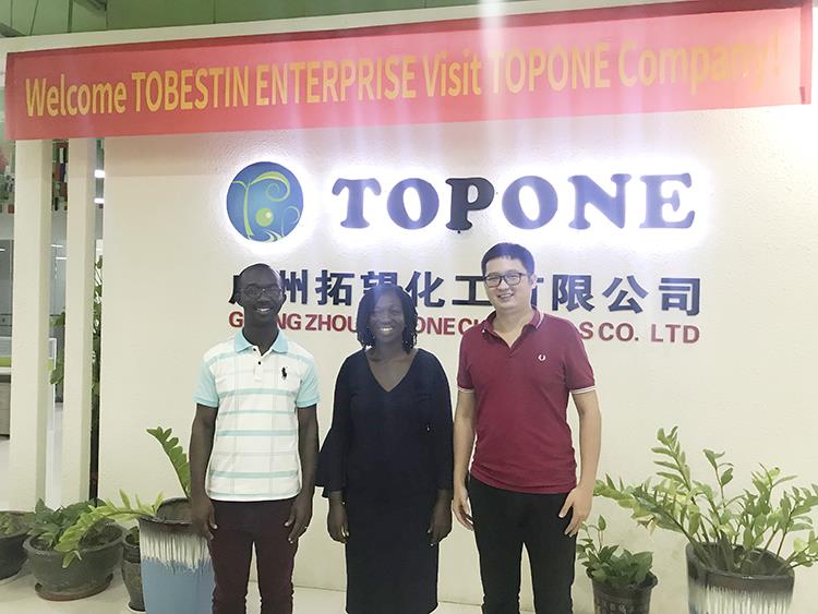 Bienvenue au client Tobestin Enterprise du Ghana pour visiter la société TOPONE